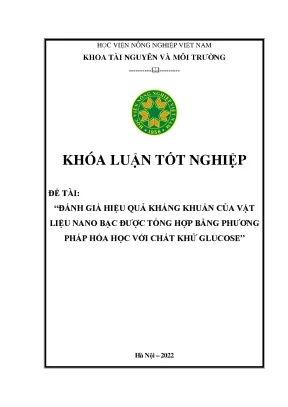 Đánh giá hiệu quả kháng khuẩn của vật liệu nano bạc được tổng hợp bằng phương pháp hóa học với chất khử glucose