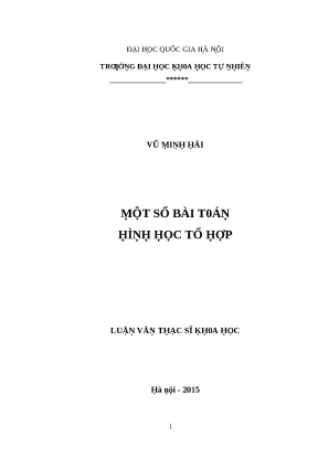 Luận văn thạc sĩ một số bài toán hình học tổ hợp lvts vnu