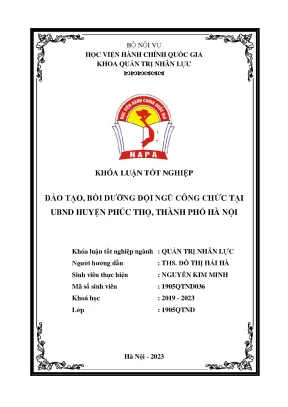 Đào tạo bồi dưỡng đội ngũ công chức tại ubnd huyện phúc thọ thành phố hà nội