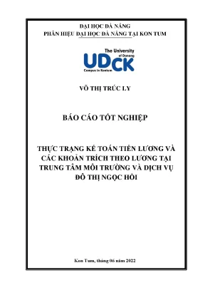 Thực trạng kế toán tiền lương và các khoản trích theo lương tại trung tâm môi trường và dịch vụ đô thị ngọc hồi