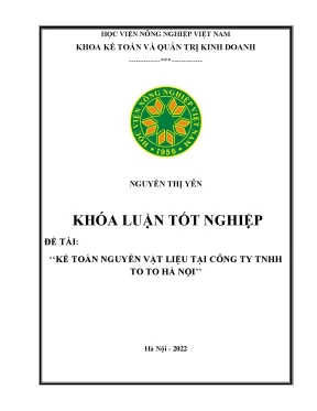 Kế toán nguyên vật liệu tại công ty trách nhiệm hữu hạn toto hà nội