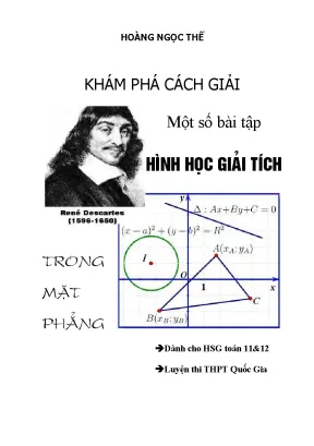 Chuyên đè hình học giải tích hoàng ngọc thế