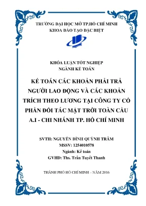 Kế toán các khoản phải trả người lao động và các khoản trích theo lương tại công ty cổ phần đối tác mặt trời toàn cầu a i chi nhánh tp hồ chi minh