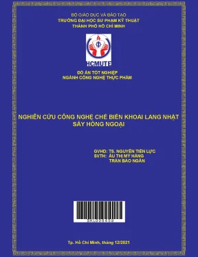 Nghiên cứu công nghệ chế biến khoai lang nhật sấy hồng ngoại