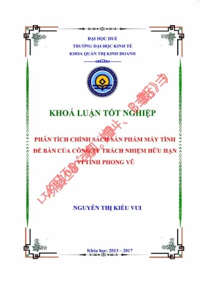 Phân tích chính sách sản phẩm máy tính để bàn của công ty trách nhiệm hữu hạn vi tính phong vũ