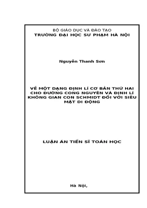 Luận án về một dạng định lí cơ bản thứ hai cho đường cong nguyên và định lí không gian con schmidt đối với siêu mặt di động