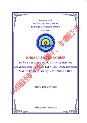 Phân tích hoạt động cho vay đối với khách hàng cá nhân tại ngân hàng thương mại cổ phần quân đội chi nhánh huế