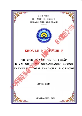Thực trạng và một số giải pháp đẩy mạnh hoạt động bán hàng của công ty tnhh thương mại và dịch vụ bảo phong