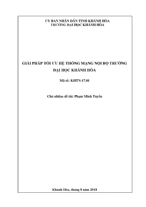 Giải pháp tối ưu hệ thống mạng nội bộ trường đại học khánh hòa
