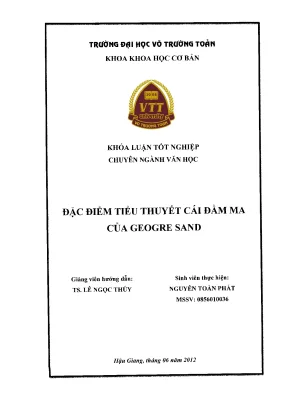 Khóa luận tốt nghiệp văn học đặc điểm tiểu thuyết cái đầm ma của george sand