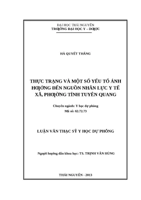Luận văn thực trạng và một số yếu tố ảnh hưởng đến nguồn nhân lực y tế xã phường tỉnh tuyên quang
