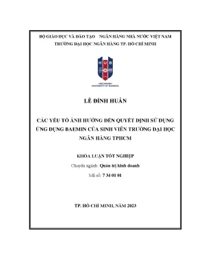 Các yếu tố ảnh hưởng đến quyết định sử dụng ứng dụng beamin của sinh viên trường đại học ngân háng tp hcm