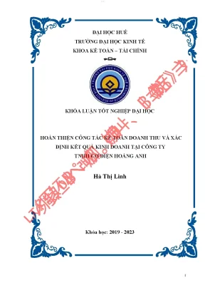 Hoàn thiện công tác kế toán doanh thu và xác định kết quả kinh doanh tại công ty tnhh cơ điện hoàng anh