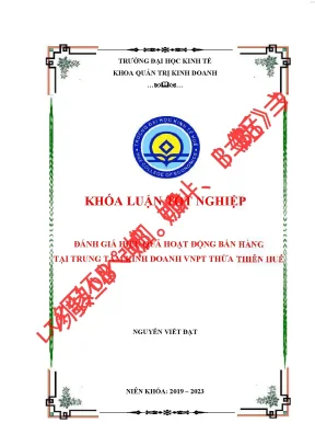 Đánh giá hiệu quả hoạt động bán hàng tại trung tâm kinh doanh vnpt thừa thiên huế