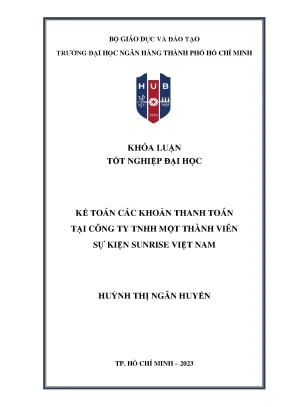 Kế toán các khoản thanh toán tại công ty tnhh một thành viên sự kiện sunrise việt nam