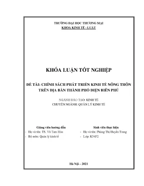 Chính sách phát triển kinh tế nông thôn trên địa bàn thành phố điện biên phủ