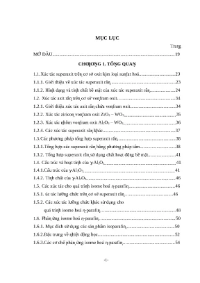 Nghiên cứu phản ứng chuyển hóa các n parafin c6 c7 trên xúc tác axit rắn biến tính luận án tiến sĩ vnu