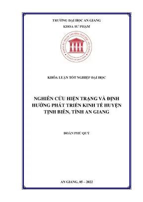Nghiên cứu hiện trạng và định hướng phát triển kinh tế huyện tịnh biên tỉnh an giang