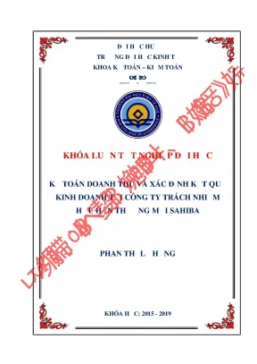 Khóa luận tốt nghiệp hoàn thiện kế toán doanh thu và xác định kết quả kinh doanh tại công ty tnhh tm sahiba