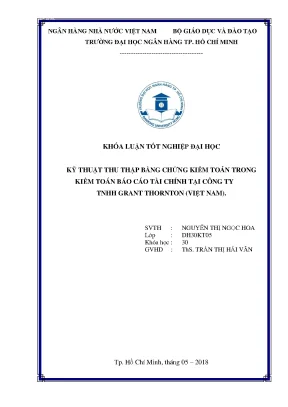 Tài liệu kỹ thuật thu thập bằng chứng kiểm toán trong kiểm toán