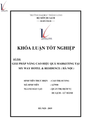 Giải pháp nâng cao hiệu quả marketing tại my way hotel residence hà nội