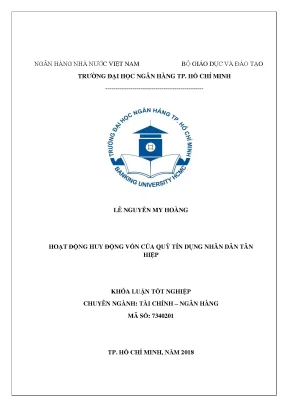 Khóa luận tốt nghiệp hoạt động huy động vốn của quỹ tín dụng nhân dân tân hiệp