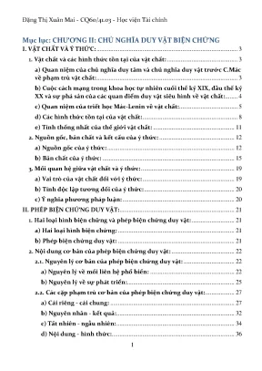 Chương ii chủ nghĩa duy vật biện chứng