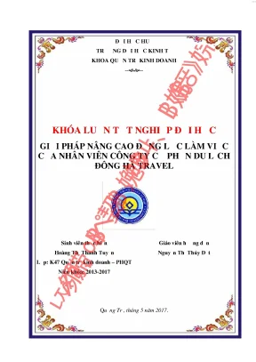 Giải pháp nâng cao động lực làm việc của nhân viên công ty cổ phần du lịch đông hà travel