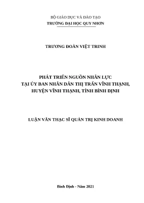 0613 phát triển nguồn nhân lực tại ủy ban nhân dân thị trấn vĩnh thạnh huyện vĩnh thạnh tỉnh bình định luận văn tốt nghiệp