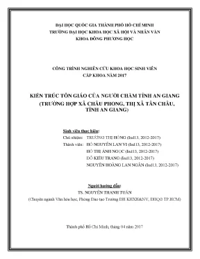 Kiến trúc tôn giáo của người chăm tỉnh an giang trường hợp xã châu phong thị xã tân châu tỉnh an giang công trình nghiên cứu khoa học sinh viên cấp trường