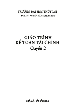 Giáo trình kế toán tài chính quyển 2 đại học thuỷ lợi