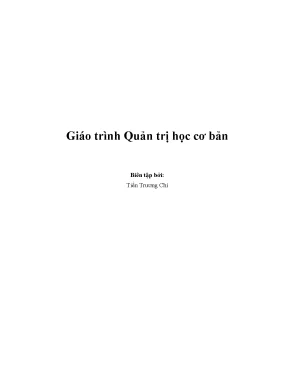 Giáo trình quản trị học cơ bản tổ chức cơ bản
