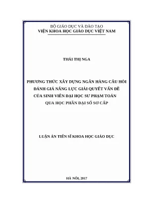 0595 phương thức xây dựng nhch đánh giá năng lực giải quyết vấn đề của sinh viên đại học sư phạm toán qua học phần đại số sơ cấp luận văn tốt nghiệp