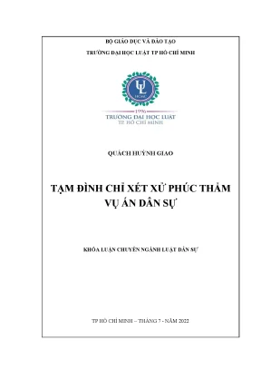 Khóa luận tốt nghiệp tạm đình chỉ xét xử phúc thẩm vụ án dân sự