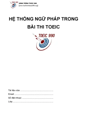 Hệ thống ngữ pháp trong bài thi toeic