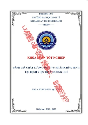Đánh giá chất lượng dịch vụ khám chữa bệnh tại bệnh viện trung ương huế