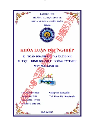 Kế toán doanh thu và xác định kết quả kinh doanh tại công ty tnhh mtv mai linh huế