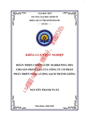 Hoàn thiện chính sách marketing mix cho sản phẩm gas của công ty cp ptnls thánh gióng