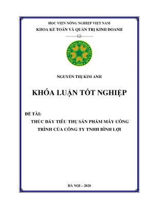 Thúc đẩy tiêu thụ sản phẩm máy công trình của công ty tnhh bình lợi