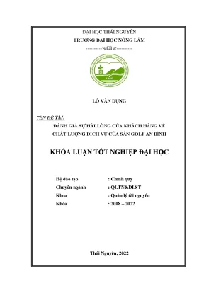 Đánh giá sự hài lòng của khách hàng về chất lượng dịch vụ của sân golf an bình