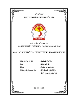 Đào tạo nhân lực tại công ty tnhh khóa huy hoàng