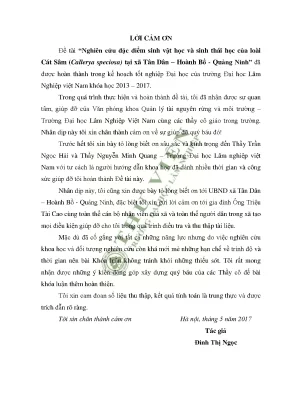 Nghiên cứu đặc điểm sinh vật học và sinh thái học của loài cát sâm callerya speciosa tại xã tân dân hoành bồ quảng ninh