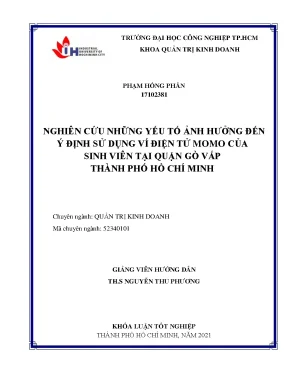 Nghiên cứu những yếu tố ảnh hưởng đến ý định sử dụng ví điện tử momo của sinh viên tại quận gò vấp thành phố hồ chí minh