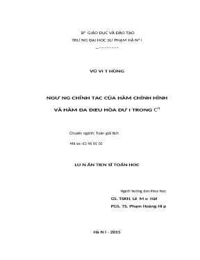 Luận án ngư ng chính tac của hàm chỉnh hình và hàm đa đieu hòa dư i trong cn