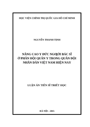 Luận án nâng cao y đức ngƣời bác sĩ