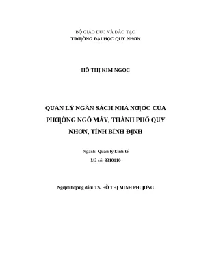 0440 quản lý ngân sách nhà nước của phường ngô mây thành phố quy nhơn tỉnh bình định luận văn tốt nghiệp