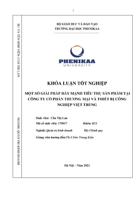 Một số giải pháp đẩy mạnh xây dựng sản phẩm tại công ty cổ phần thương mại và thiết bị công nghệ việt trung