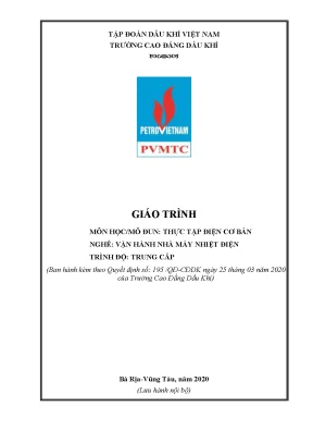 Giáo trình thực tập điện cơ bản nghề vận hành nhà máy nhiệt điện trình độ trung cấp