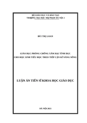 Luận án giáo dục phòng chống xâm hại tình dục cho học sinh tiểu học theo tiếp cận kĩ năng sống
