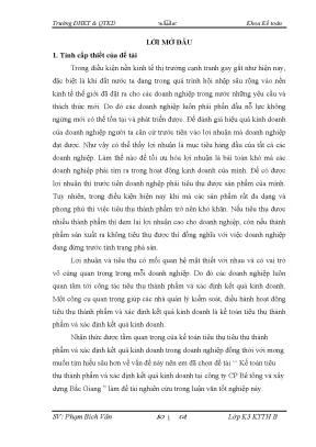 Ke toan tieu thu thanh pham va xac dinh ket qua 70920